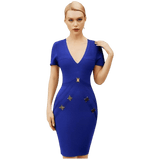 Miranda | Regular Sleeve Dress | Knee-Length Dress | V-Neck Dress