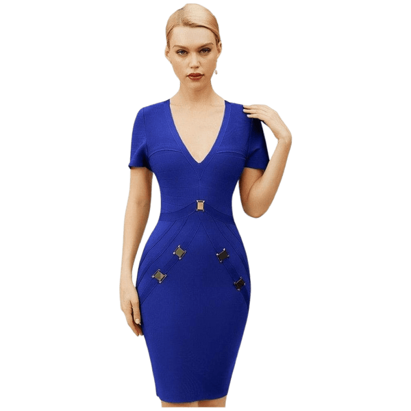 Miranda | Regular Sleeve Dress | Knee-Length Dress | V-Neck Dress